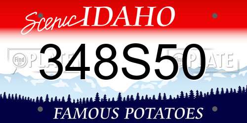 348S50 Idaho License Plate