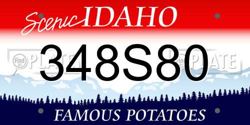 348S80 Idaho License Plate