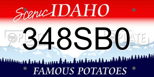 348SB0 Idaho License Plate