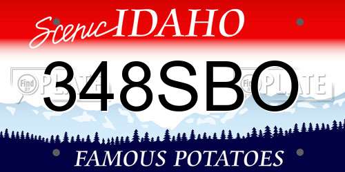 348SBO Idaho License Plate