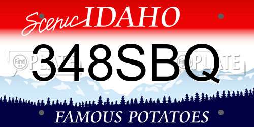 348SBQ Idaho License Plate