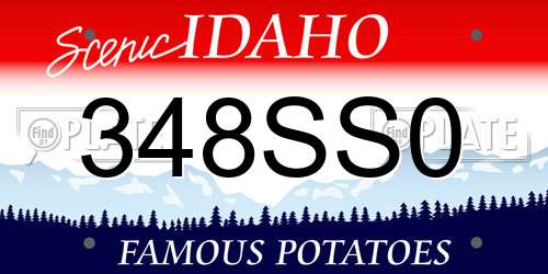 348SS0 Idaho License Plate