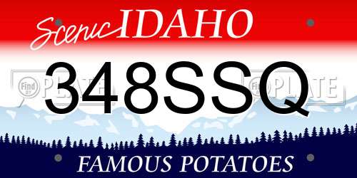 348SSQ Idaho License Plate