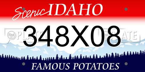 348X08 Idaho License Plate