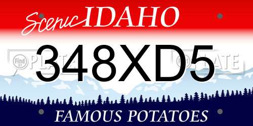 348XD5 Idaho License Plate