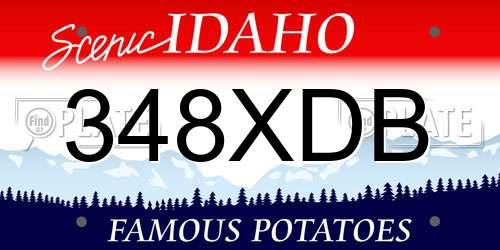 348XDB Idaho License Plate