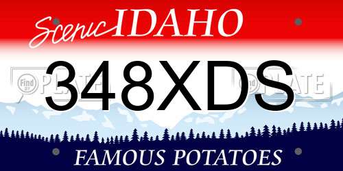 348XDS Idaho License Plate