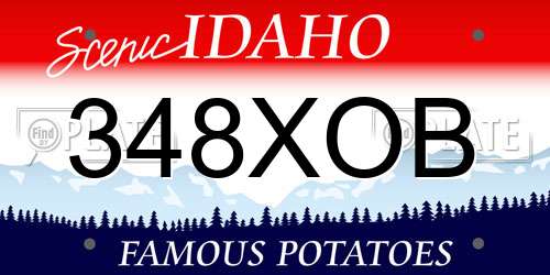 348XOB Idaho License Plate