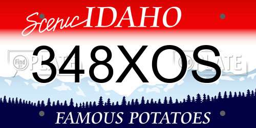 348XOS Idaho License Plate