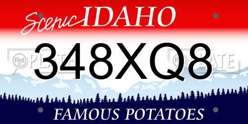 348XQ8 Idaho License Plate