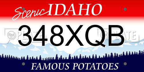 348XQB Idaho License Plate