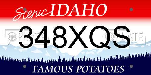 348XQS Idaho License Plate