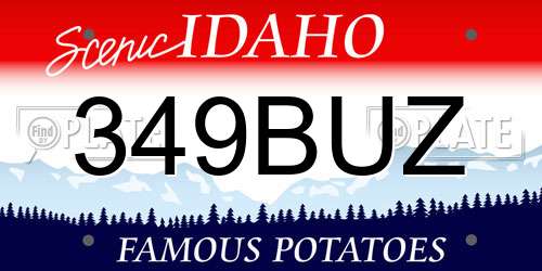 349BUZ Idaho License Plate