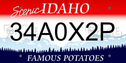 34A0X2P Idaho License Plate
