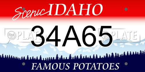 34A65 Idaho License Plate