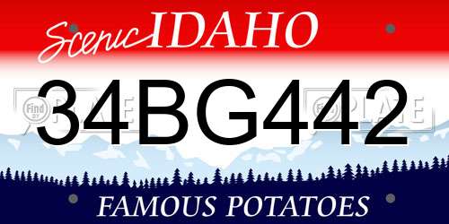 34BG442 Idaho License Plate