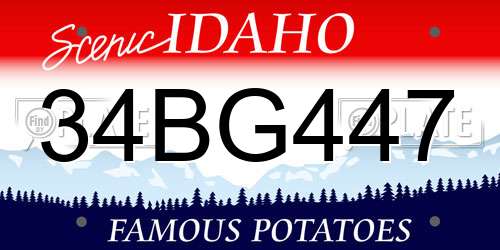 34BG447 Idaho License Plate
