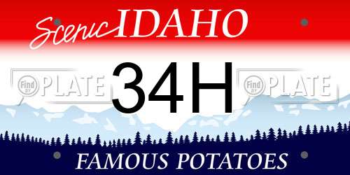 34H Idaho License Plate