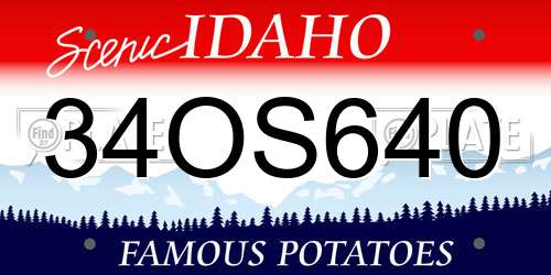 34OS640 Idaho License Plate