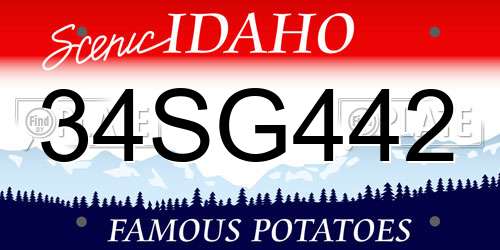 34SG442 Idaho License Plate