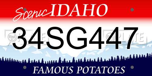 34SG447 Idaho License Plate