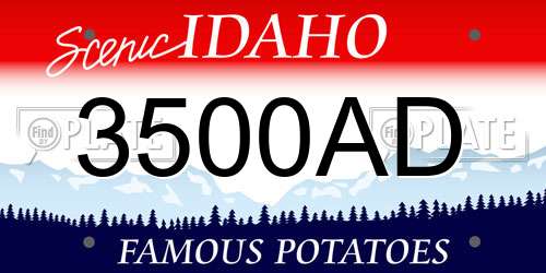 3500AD Idaho License Plate