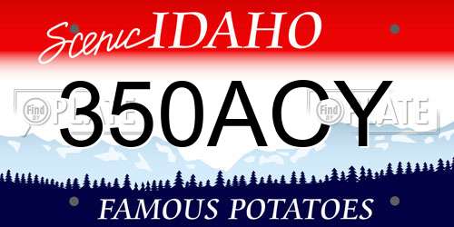 350ACY Idaho License Plate