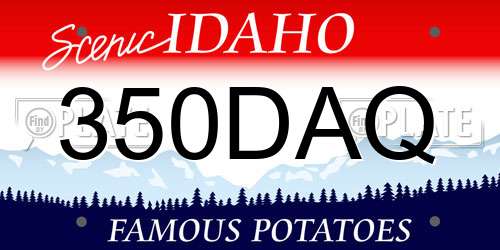 350DAQ Idaho License Plate
