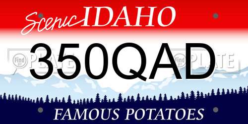 350QAD Idaho License Plate