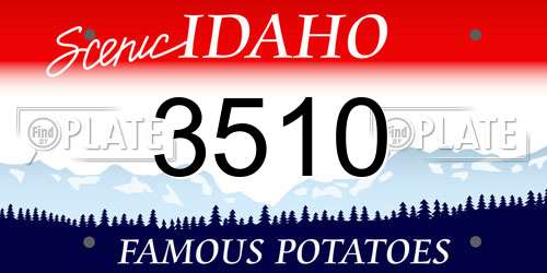 3510 Idaho License Plate