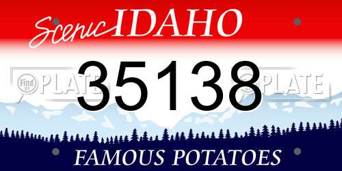 35138 Idaho License Plate