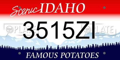 3515ZI Idaho License Plate