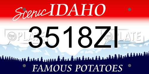 3518ZI Idaho License Plate