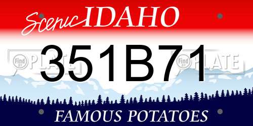 351B71 Idaho License Plate
