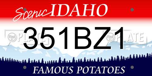351BZ1 Idaho License Plate