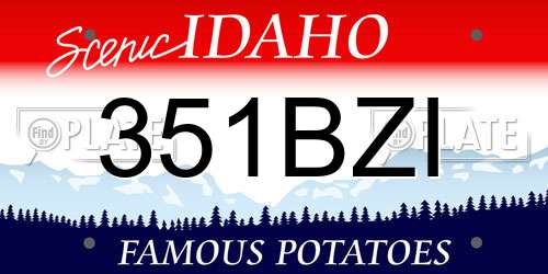 351BZI Idaho License Plate