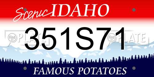 351S71 Idaho License Plate