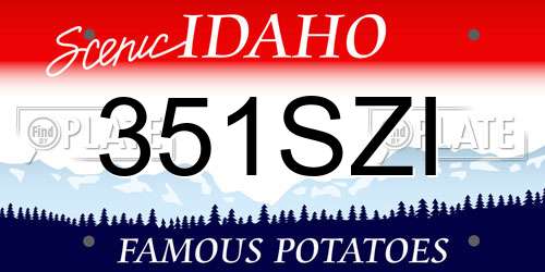 351SZI Idaho License Plate