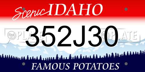 352J30 Idaho License Plate