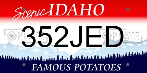 352JED Idaho License Plate