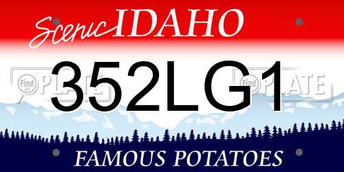 352LG1 Idaho License Plate
