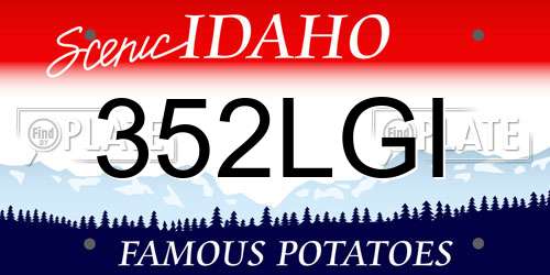 352LGI Idaho License Plate