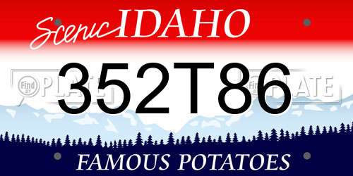 352T86 Idaho License Plate