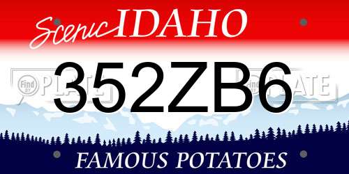 352ZB6 Idaho License Plate