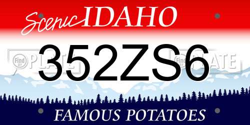 352ZS6 Idaho License Plate