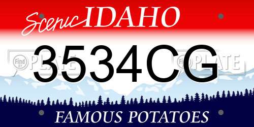 3534CG Idaho License Plate