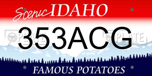353ACG Idaho License Plate