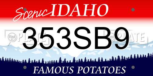353SB9 Idaho License Plate