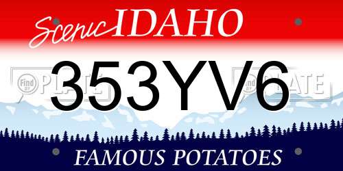 353YV6 Idaho License Plate