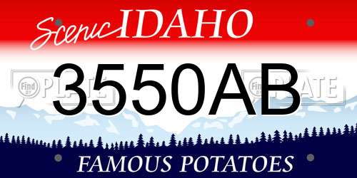 3550AB Idaho License Plate